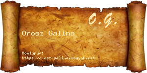 Orosz Galina névjegykártya